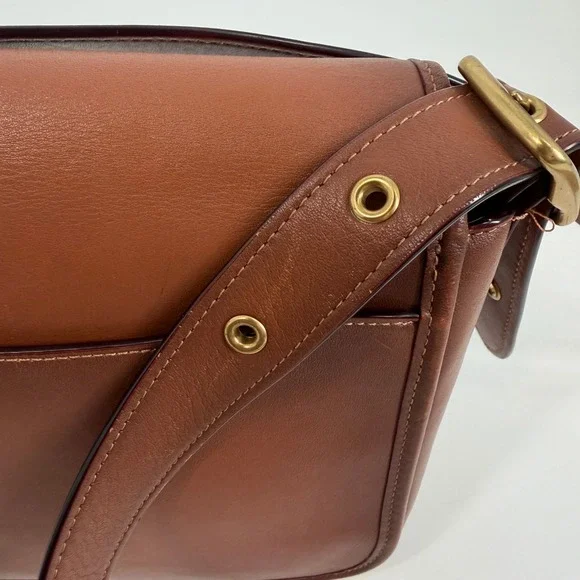 Coach Rambler 1941 Saddle Glovetanned‎ Leather Turnlock Brown Crossbody Bag - Picture 4 of 16